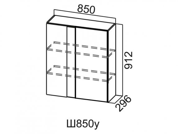 Шкаф навесной 850 угловой Ш850у Вектор СВ 850х912х296