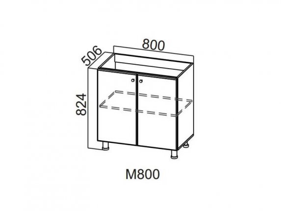 Стол-рабочий 800 под мойку М800 Модерн 800х824х506