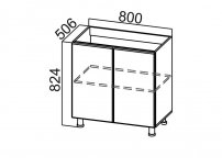 Стол-рабочий С800 Модус СВ 800х824х506 