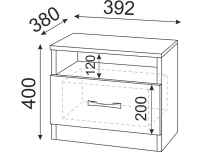 Тумба прикроватная Осло М03 ШхВхГ 392х400х380 мм